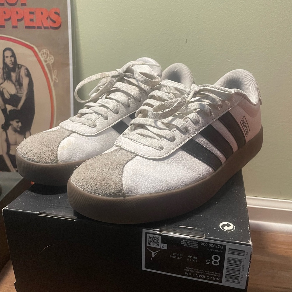 Adidas Men's Black and White Sneakers